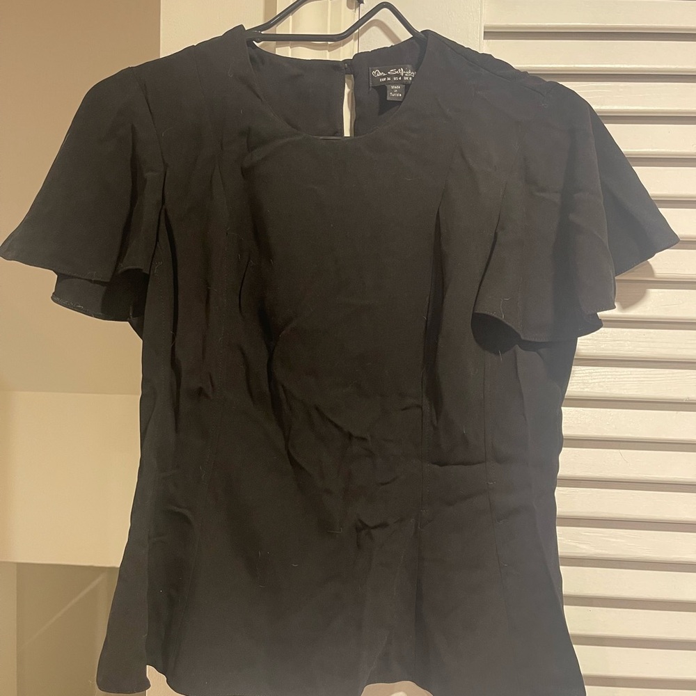 Miss Selfridge Black Flutter Sleeve Blouse
